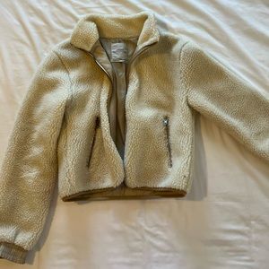 urban outfitters fleece jacket - cream / tan